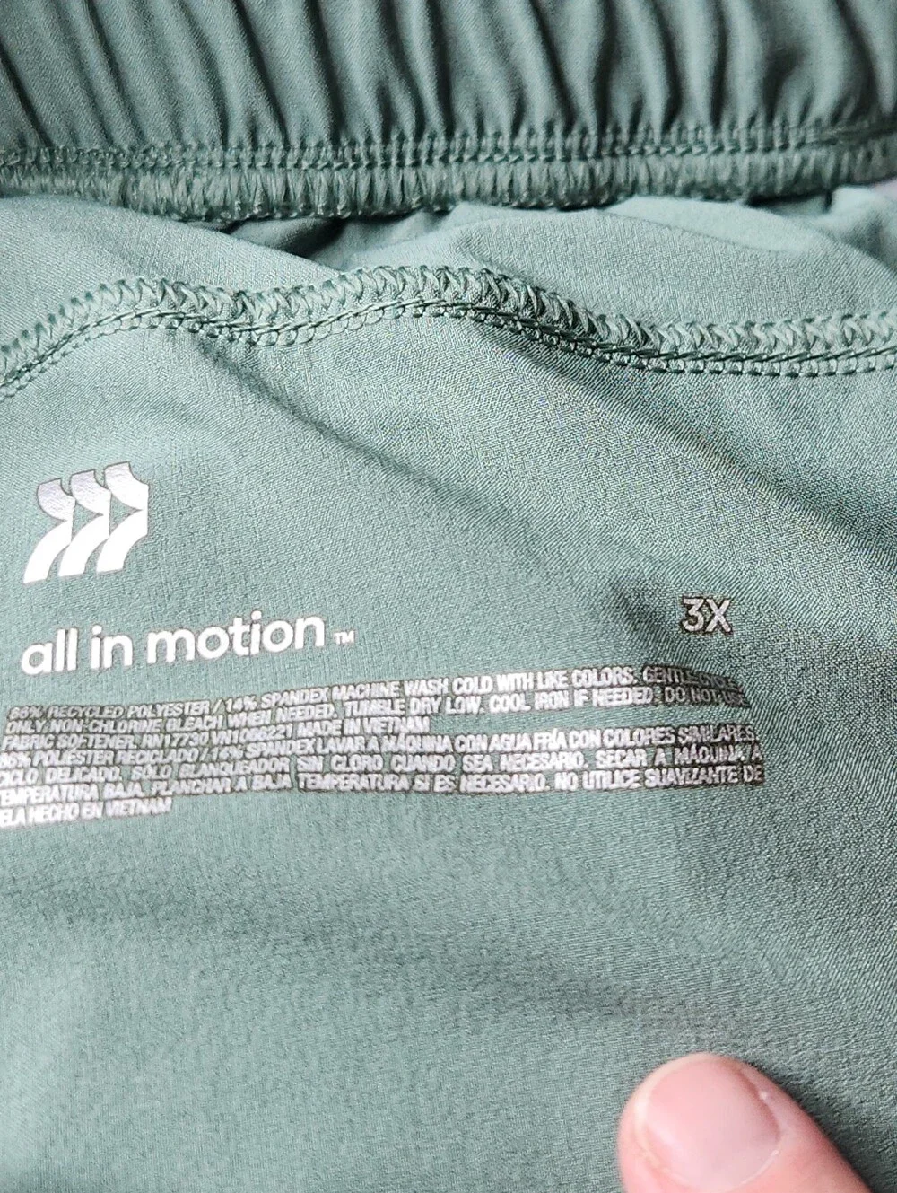 Women's Active Light Mid-Rise Cargo Joggers - All In Motion Moss Green 3X - Picture 5 of 15